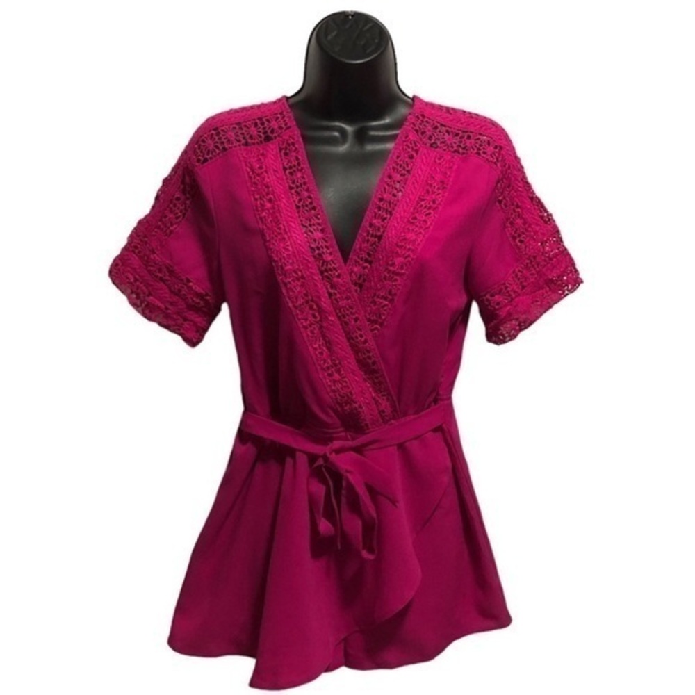 Vneck Crochet Trim Skort Romper